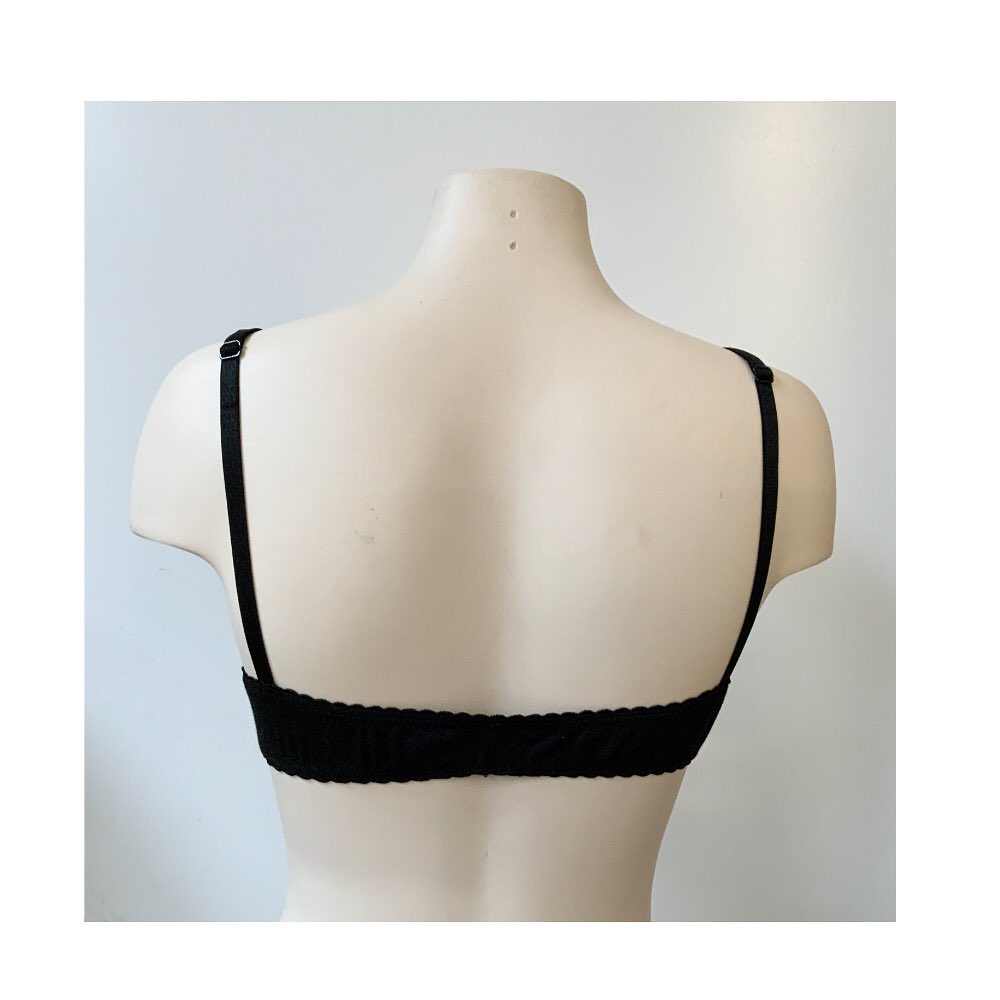 Lola Bralette. Mesh Front, Bamboo Blend Back. Adjustable Straps. Black