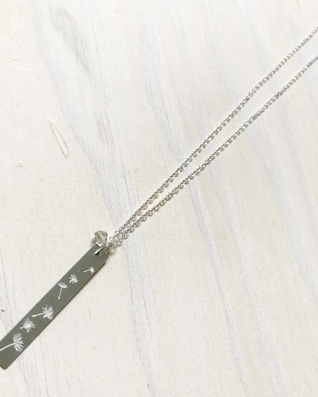 Dandelion Fluff Necklace, Silver Plated, Solid Silver Chain