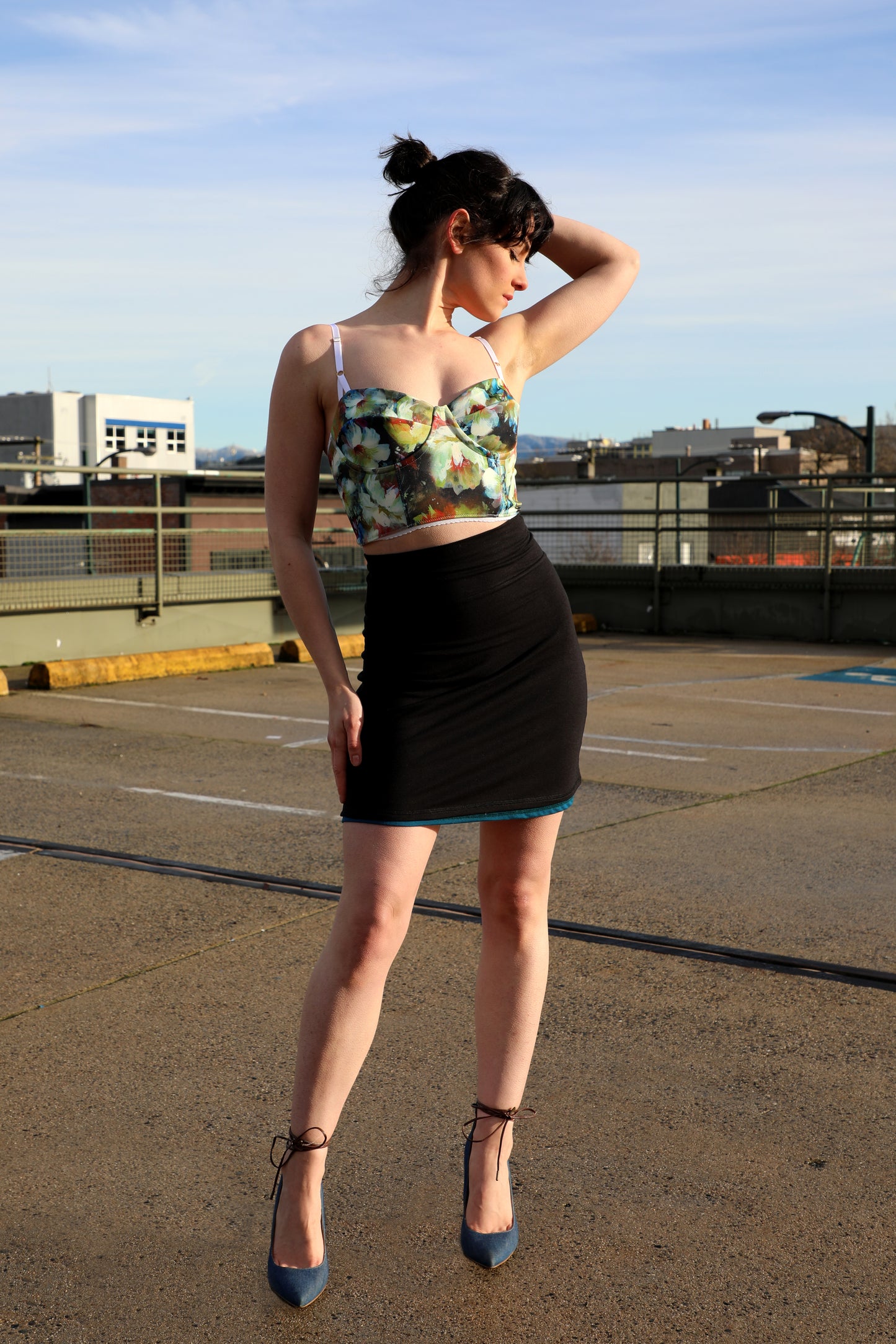 The Harlow Bustier in Painted Floral