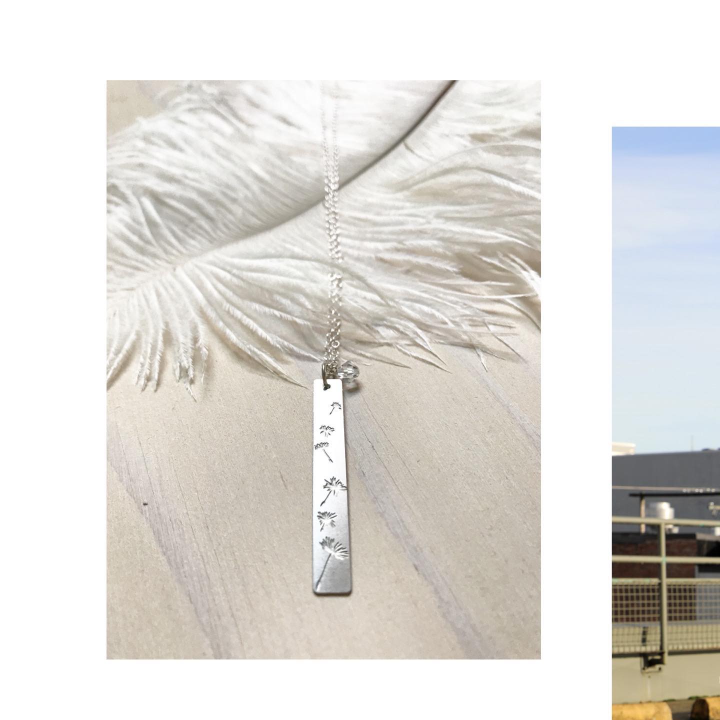 Dandelion Fluff Necklace, Silver Plated, Solid Silver Chain
