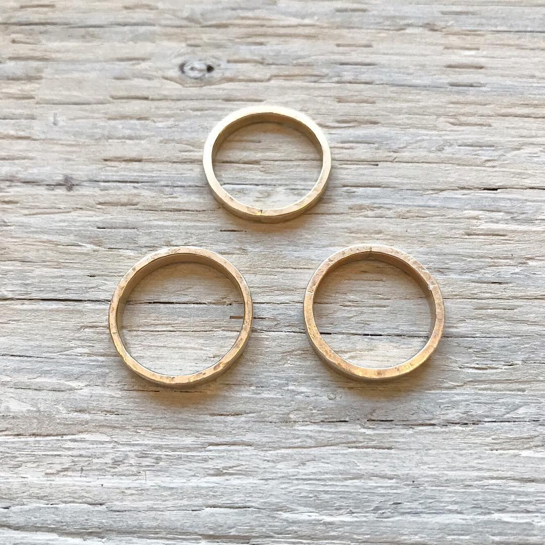 Hammered and Pickled Stackable Ring 5mm Sterling Silver
