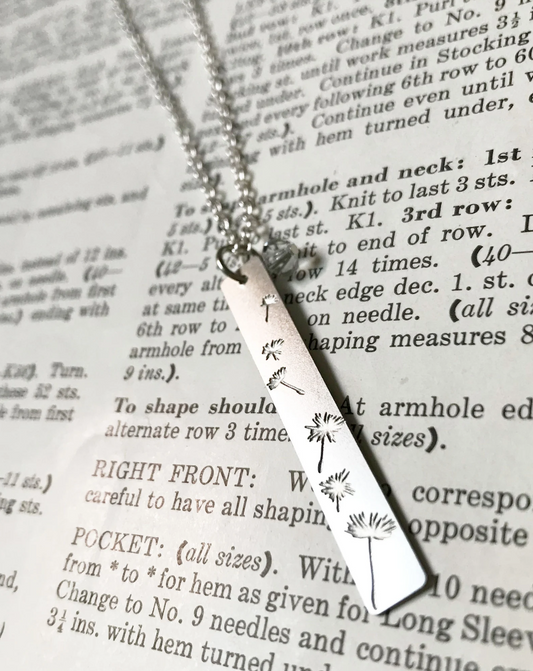 Dandelion Fluff Necklace, Silver Plated, Solid Silver Chain