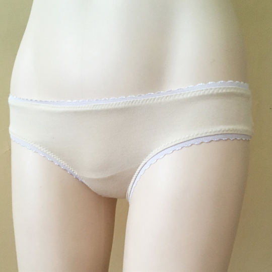 Lola Sheer Back Underwear. Bamboo blend front, Nylon mesh back. Cream/Cream